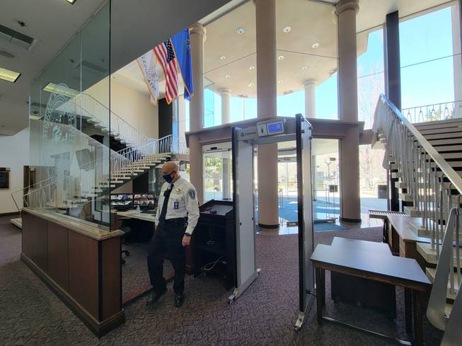 Newly installed metal detectors and X-ray machines will greet visitors at the public entrances to the Nevada Legislature in response to the Jan. 6 attack at the U.S. Capitol.
