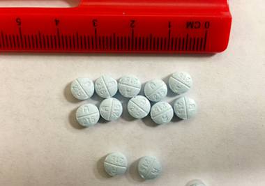 This photo provided by the Tennessee Bureau of Investigation shows fake Oxycodone pills that are actually composed of fentanyl seized and submitted to bureau crime labs.