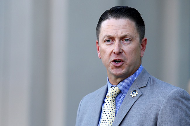 Metro Homicide Lt. Richard Meyers speaks during a news conference at Metro Police headquarters Tuesday, May 11, 2021. Meyers announced an arrest in the homicide of 2-year-old Amari Nicholson.
