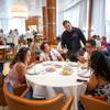 Lip Smacking Foodie Tours founder Donald Contursi checks on a table at Cipriani, an Italian restaurant at the Wynn, during a tour Saturday, May 15, 2021. The afternoon tour included four restaurants on the Strip.