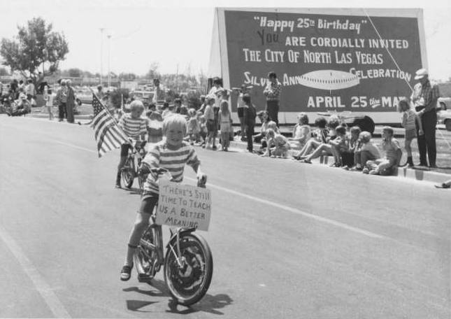 Photograph of children at the North Las Vegas 25anniversary parade1971