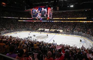 Vegas Golden Knights fans wave their battle towels during the third period of Game 5 in an NHL Stanley Cup playoff hockey semifinal at T-Mobile Arena Tuesday, June 22, 2021.