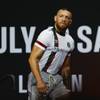 Conor McGregor arrives at the UFC 264 ceremonial weigh-in at T-Mobile Arena Friday, July 9, 2021.