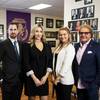 Las Vegas Business Academy students Jason Miller, Sarah Lunsford and Macenzie Jones pose for a photo with Rino Armeni, founder and chairman of the board for Las Vegas Business Academy Friday, July 2, 2021.