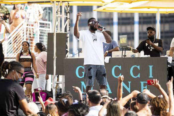 Gucci Mane performs at Drai's Beachclub Sunday, Aug. 8, 2021.(Courtesy of Drai's Beachclub/Mike Kirschbaum)