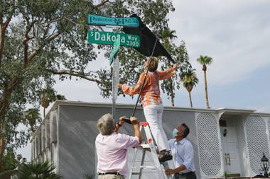 New street signs in Paradise Palms neighborhood of Las Vegas show hyperlocal pride and a commitment to history that its residents know can be hit and miss in this ever-reinventing city.