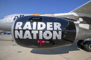 Allegiant unveils Raiders-themed plane in Las Vegas