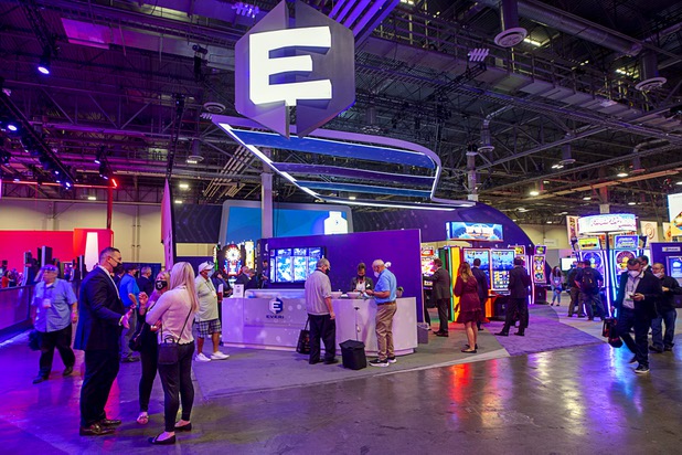 A view of the Everett Gaming booth during the Global Gaming Expo (G2E) at the Sands Expo Center Tuesday, Oct. 5, 2021.