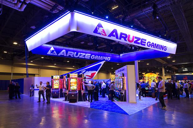 A view of the Aruze Gaming booth during the Global Gaming Expo (G2E) at the Sands Expo Center Tuesday, Oct. 5, 2021.