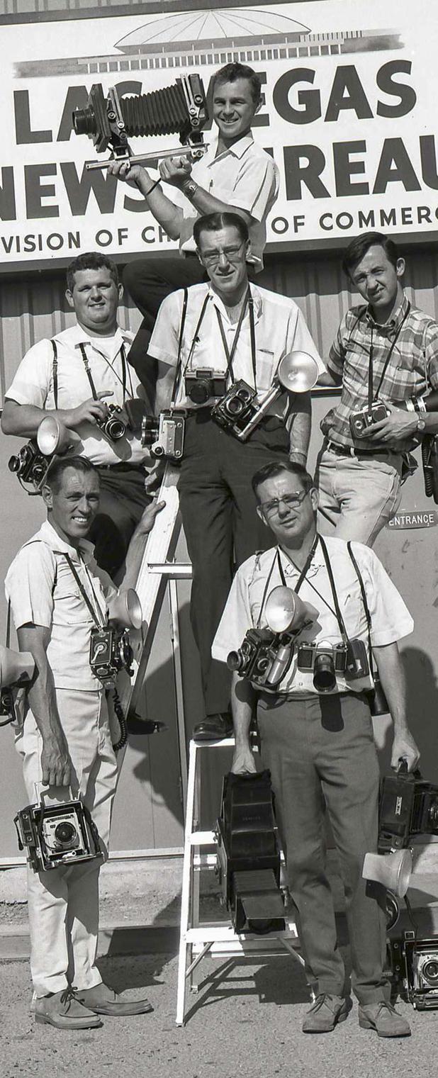 News Bureau Staff Collection; 5/26/1966; A cheesecake photograph of News Bureau staff photographers; Image taken by Deitch. ***cropped for IMEX photo panel 8/17/2016.