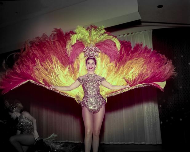 Showgirl In Las Vegas, Nevada. 1950c. credit: Las Vegas News Bureau.