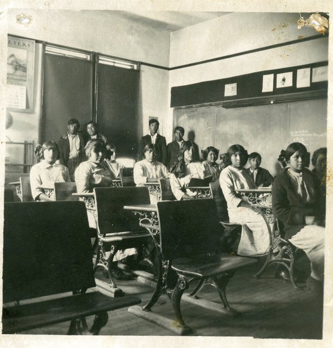 This undated photo shows a Stewart Indian School classroom in Carson. Nevada plans to fully cooperate with federal efforts to investigate the history of Native American boarding schools. On Friday, Dec. 3, 2021, Gov. Steve Sisolak apologized for the state's role in funding the construction of and relocating Native children to the Stewart Indian School in Carson City from 1890 to 1980.