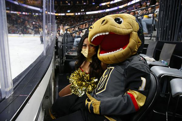 Chance the Golden Knights' mascot helps out with the Friday forecast