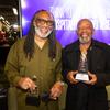Alonzo Langstaff and Earl Manson, of Westgate Las Vegas Resort, are presented with the "Hospitality Hero Legacy Award" during the 2021 Hospitality Heroes end-of-year reception at UNLV's Hospitality Hall, Thursday Dec. 16, 2021.