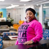 A'Esha Goins, chair of equity and inclusion on the state's Cannabis Advisory Commission, poses for a photo Wednesday, Jan. 12, 2022.