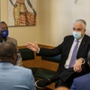 Nevada Governor Steve Sisolak meets with local Black business owners to discuss how to better support Nevada's Black-owned businesses Wed. Feb 16, 2022.