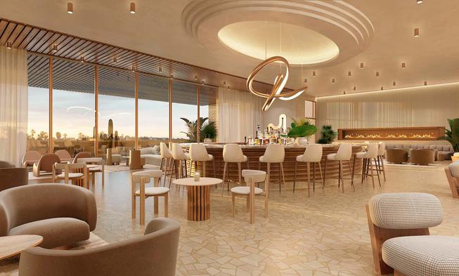 An artist's rendering of the lobby bar at Durango Resort, which is expected to be finished in late 2023.