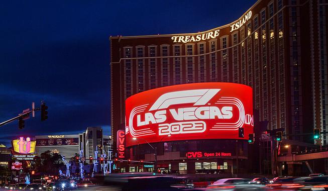 Marquee Signs Promote Las Vegas Grand Prix