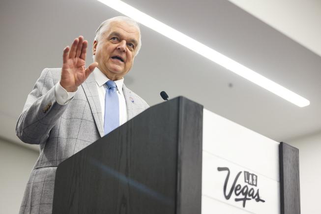 Nevada Governor Steve Sisolak speaks during Governor Sisolaks Healthcare Provider Summit at the Las Vegas Convention Center Tuesday, April 19, 2022.