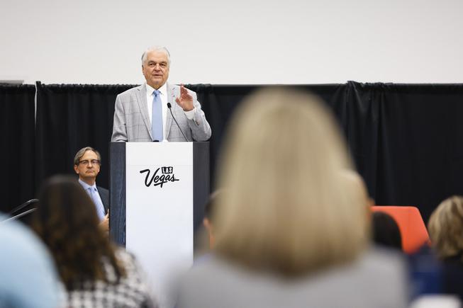 Nevada Governor Steve Sisolak speaks during Governor Sisolaks Healthcare Provider Summit at the Las Vegas Convention Center Tuesday, April 19, 2022.