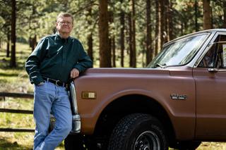 Nevada Congressman Mark Amodei poses for photo next to his 1971 GMC 1500 Custom at Hobart Reservoir Trail in Carson City, Nevada Monday, April 25, 2022.