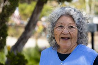 Betty Burns, an elder of the Paiute-Shoshone Tribe of the Fallon Reservation and Colony, is interviewed at her home in Fallon, Nevada Thursday, April 28, 2022.