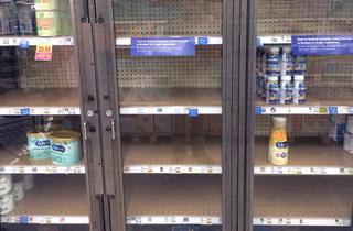 Baby formula is shown in a locked case in a grocery store in Las Vegas Tuesday, May 10, 2022. Supply chain problems and the recall of baby formula from a Michigan plant have contributed to the shortage, according to reports.