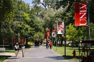 People walk on campus at UNLV Monday, June 13, 2022.