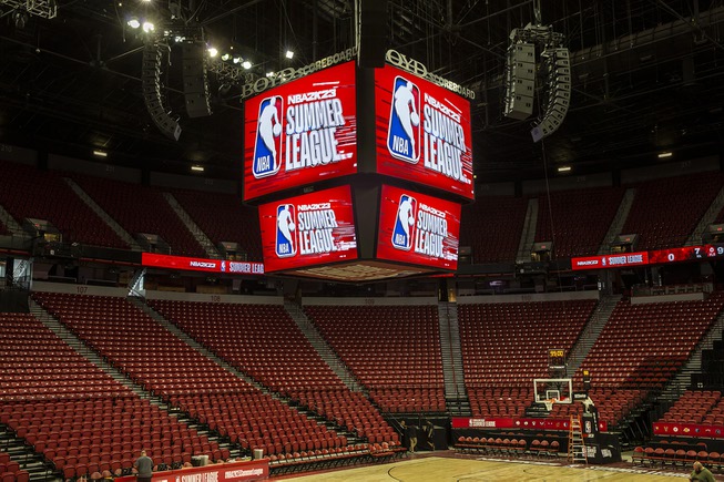 The Thomas & Mack Center at UNLV prepares to host the NBA 2k23 Summer League, Tuesday July 5, 2022.