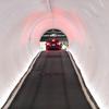 A Tesla electric vehicle makes its way from the Las Vegas Convention Center towards Resorts World through the Vegas Loop Monday, July 11, 2022.
