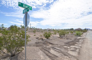 A view of the southwest corner of Kiel Street and Berlin Avenue in Henderson Tuesday, Aug. 16, 2022. The land is the site for a future Hindu temple.