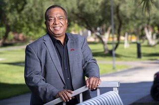 UNLV president Keith Whitfield poses on UNLV campus Tuesday, Aug. 16, 2022.