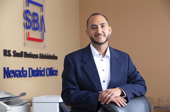 Saul Ramos, U.S. Small Business Administration (SBA) director for the Nevada District Office, poses in the SBA office in downtown Las Vegas Friday, Aug. 19, 2022.