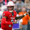 UNLV Rebels quarterback Doug Brumfield (2) passes during the first half of an NCAA college football game against the Idaho State Bengals at Allegiant Stadium Saturday, Aug. 27, 2022, in Las Vegas.