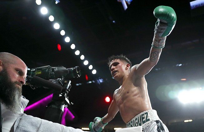 WBC super flyweight champion Jesse Rodriguez celebrates after 12 rounds ...