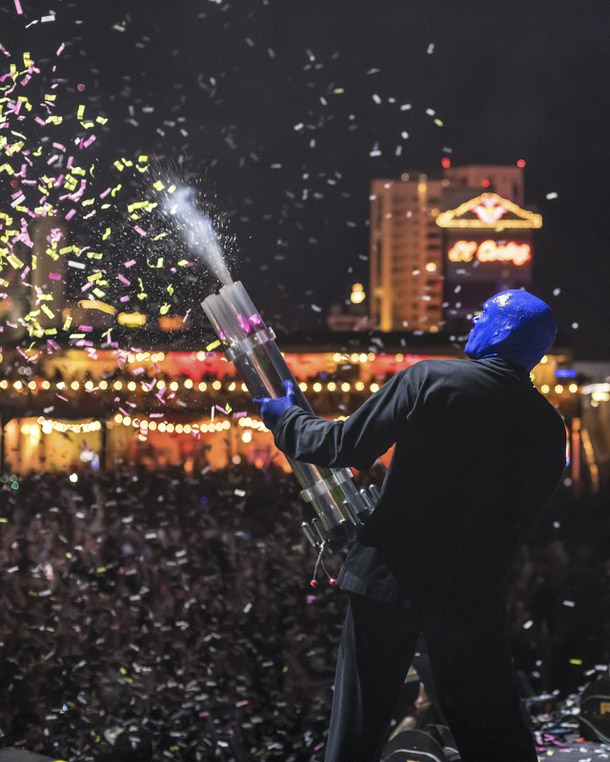 Alessia Cara is joined by members of The Blue Man Group as she performs on the Bacardi Stage during day two of the Life is Beautiful Music Festival held in Downtown Las Vegas, NV on Sept. 17, 2022. (Photo by Alive Coverage/Sipa USA)