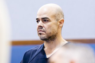 Robert Telles attends an arraignment hearing at the Regional Justice Center, downtown, Sept. 20, 2022. Telles is charged with open murder in the stabbing death of Las Vegas investigative reporter Jeff German.