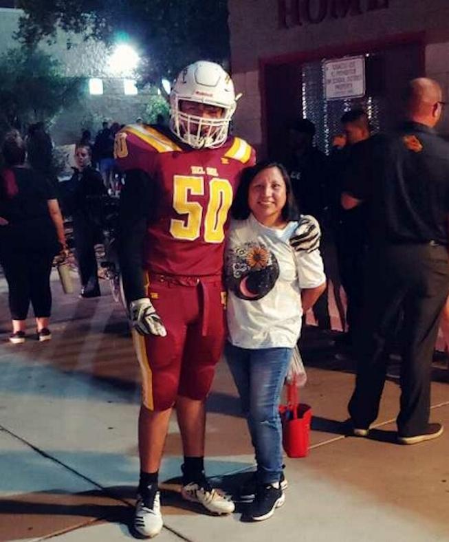 Ricky Rafael, a lineman for Del Sol High School, is relatively new to the sport despite being part of the Dragons' program for three years. His freshman season of 2020 was canceled because of the pandemic, and Del Sol only had six games during his junior varsity season of 2021.