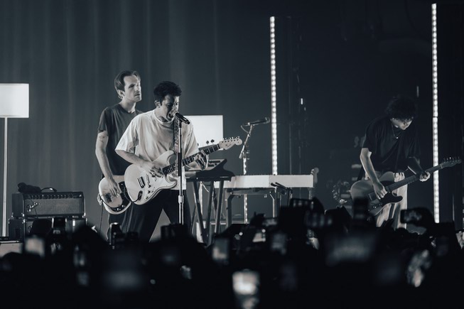 The Wallows - Dylan Minnette, foreground, Blake Morell, left, and Kevin