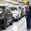 An employee works in the X3, X45 assembly hall at the BMW Spartanburg plant in Greer, S.C., Oct. 19, 2022. BMW said Wednesday, Oct. 19, that it will invest $1 billion in its sprawling factory near Spartanburg, to start building electric vehicles and an additional $700 million to build a battery plant nearby.