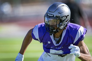 Silverado High School football player Donavyn Pellot practices with the team at the school in Henderson Tuesday, Oct. 25, 2022.