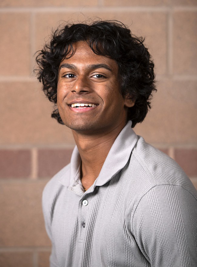 Student representative Mithran Mathiraj, of Green Valley High School, poses during the 64th annual Las Vegas Sun Youth Forum at Liberty High School in Henderson, Tuesday, Nov. 8, 2022. 