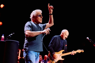 Roger Daltrey, left, lead singer of The Who, and lead guitarist Pete Townshend perform Friday, Nov. 3, 2022, at Dolby Live theater at Park MGM as part of 