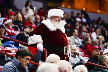 Santa Claus makes an appearance during a UNLV Rebels game against the Southern Miss Golden Eagles at the Thomas & Mack Center Thursday, Dec. 22, 2022.