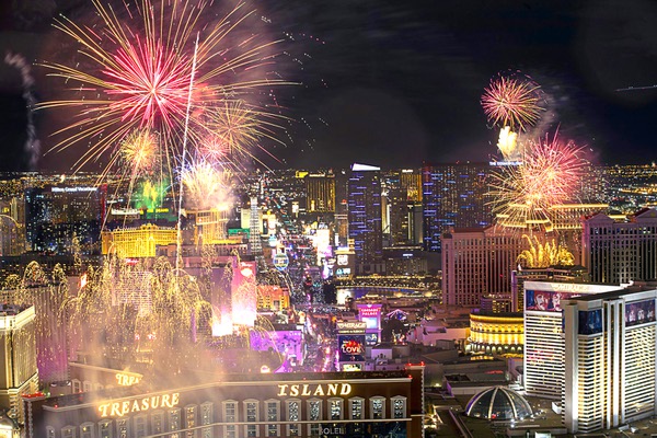 Celebrating NYE in Downtown Las Vegas