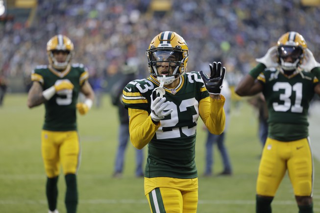 Green Bay Packers cornerback Jaire Alexander (23) during an NFL football game Sunday, Jan. 1, 2023, in Green Bay, Wis.