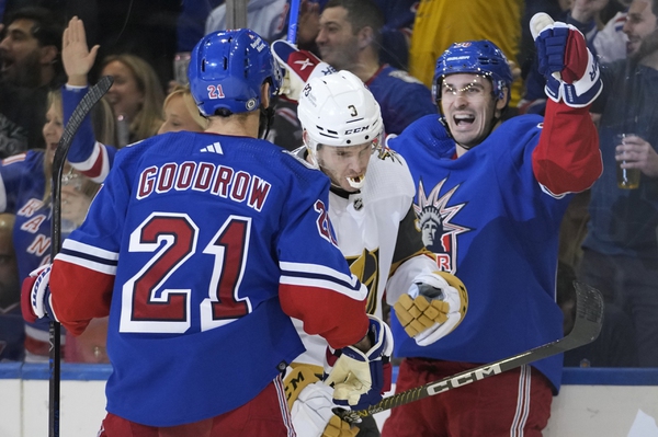 Rangers use 4-goal 3rd period to beat Golden Knights 5-1