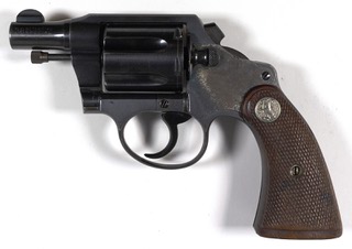 A Colt Detective Special .38 revolver linked to Frank Gusenberg, one of the seven victims of the St. Valentine's Day Massacre. Gusenberg, a North Side Gang member, was shot 14 times during the St. Valentine's Day Massacre and lived for three hours after the shooting, but when he was questioned on the scene about the perpetrators, the mobster refused to cooperate. The massacre was later determined to have been orchestrated by Al Capone's criminal organization and was a result of a power struggle between the two gangs. It is believed that this firearm fell from Gusenberg's pocket as he attempted to crawl to safety following the massacre.  Courtesy of the Mob Museum