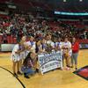 Members of the Las Vegas High girls basketball after winning the Class 4A state title over Desert Pines on Feb. 25, 2023, at the Thomas & Mack Center.
