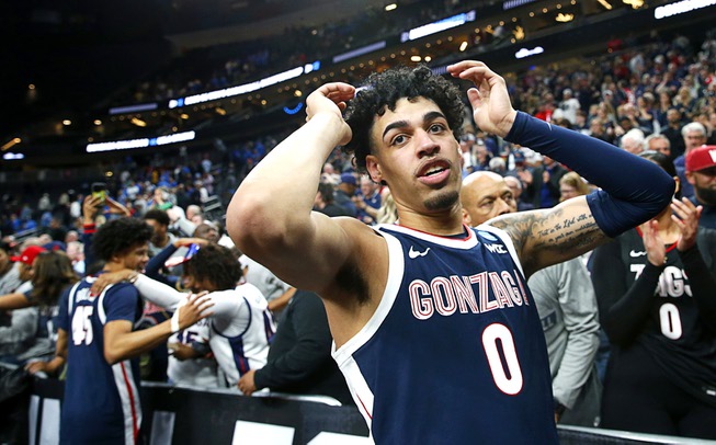 Photograph : Gonzaga Bulldogs guard Julian Strawther